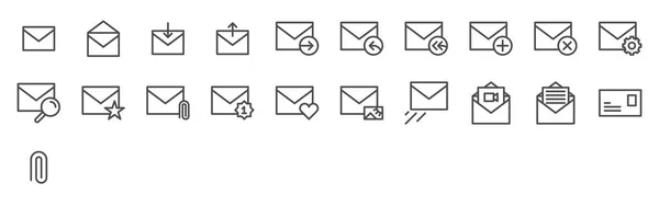 Conjunto de iconos de correos electrónicos ilustración — Vector de stock