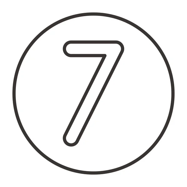 Ilustração ícone de sete números — Vetor de Stock