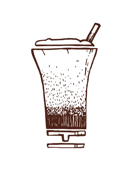 Beker met latte pictogram — Stockvector