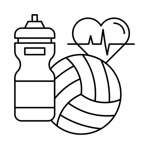 Flache Volleyball-Cardio-Ikone — Stockvektor