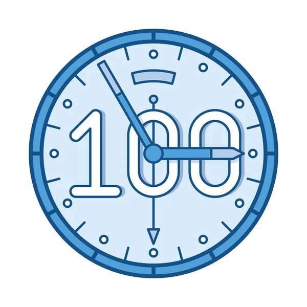Reloj con 100 icono de signo — Vector de stock
