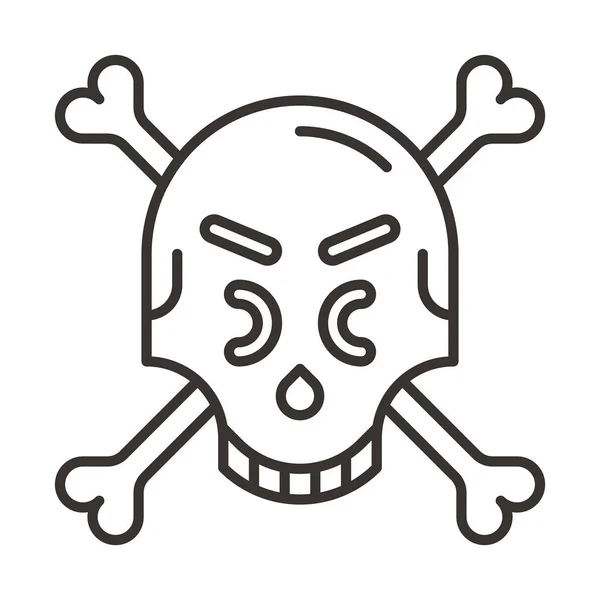 Иконка черепа и перекрестных костей — стоковый вектор