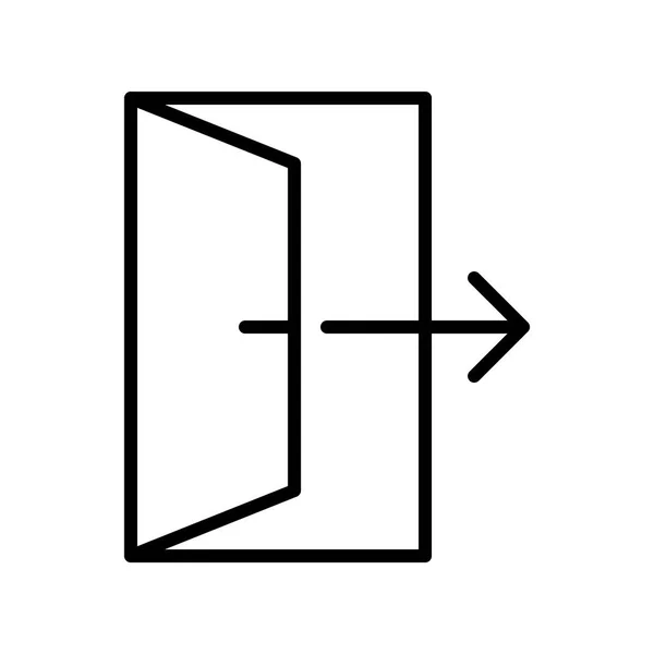 Öppna dörren linjär ikonen — Stock vektor