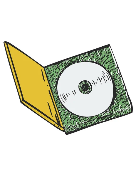 Icono de disco compacto dibujado a mano — Vector de stock