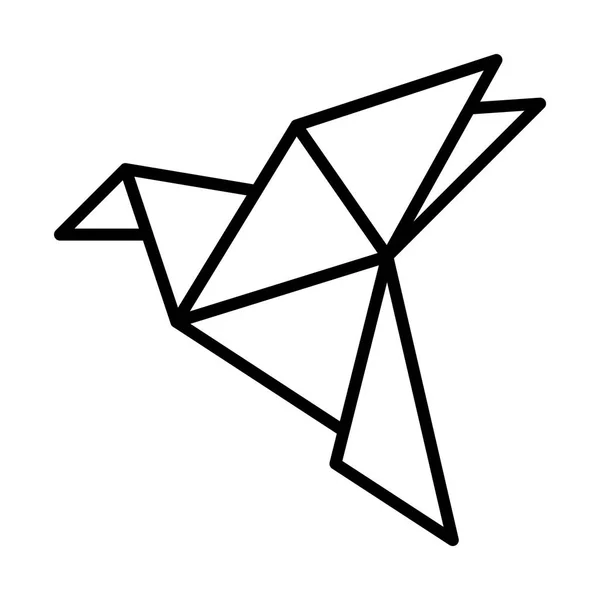 Origami Vogel Symbol Illustration — Stockvektor