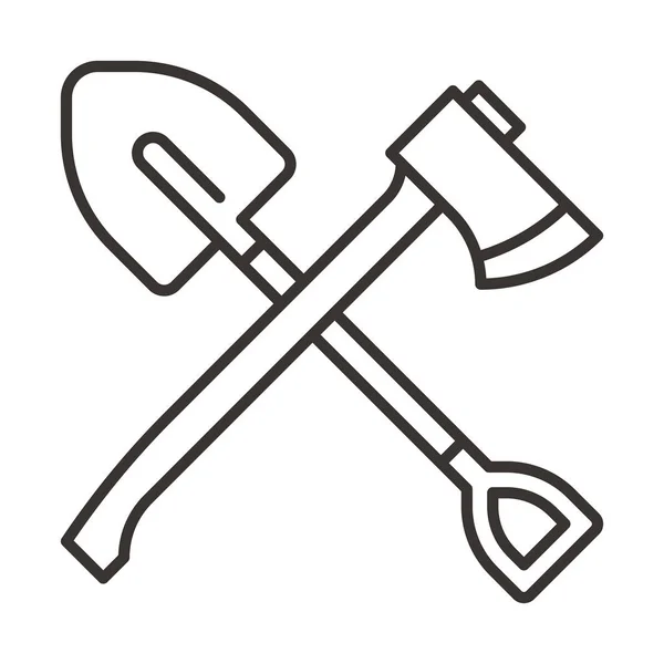 Ícone de machado e pá — Vetor de Stock
