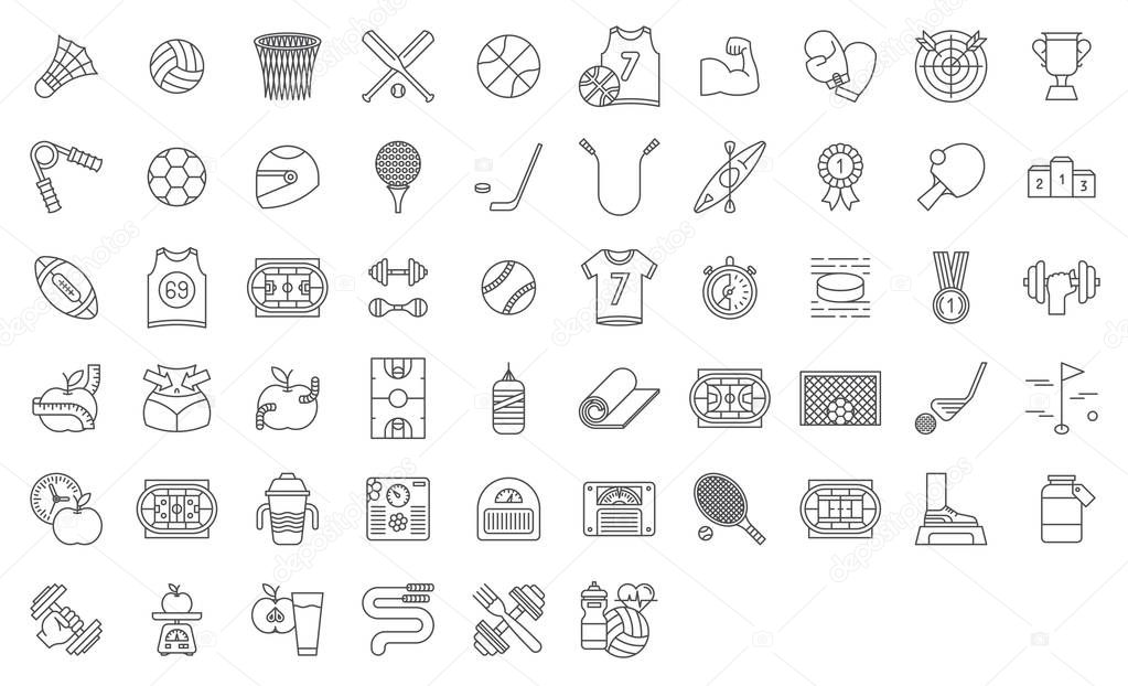 Set of Sport and Fitness icons vector illustration