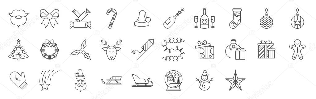 Set of Christmas icons vector illustration