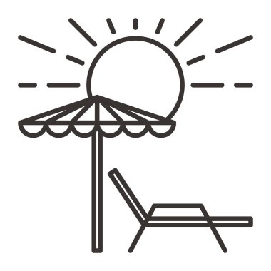 şezlong şemsiye basit simgesiyle