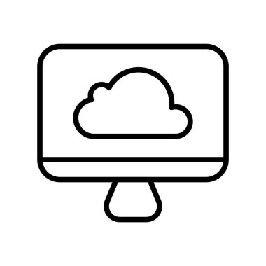 bir monitör simgesine bulut 