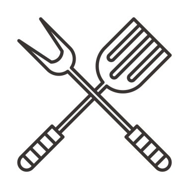 Barbekü çatal ve kaşık simgesi