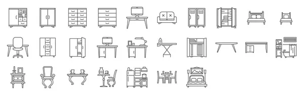 Reihe von Möbel-Ikonen — Stockvektor