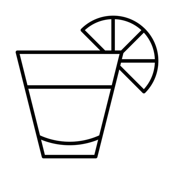 Cocktail in icona di vetro — Vettoriale Stock