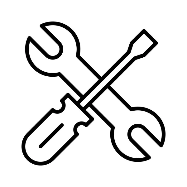 Chave de fenda e chave ilustração —  Vetores de Stock