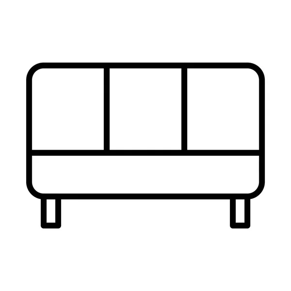 Ilustrasi ikon tempat tidur - Stok Vektor