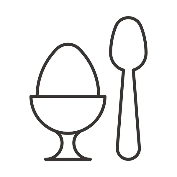卵のスプーン アイコン イラスト — ストックベクタ