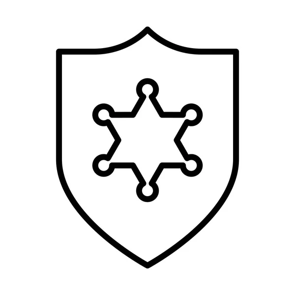 Sheriff sköld ikon illustration — Stock vektor