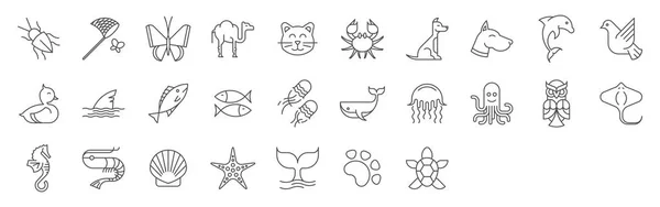 Conjunto de iconos animales — Vector de stock