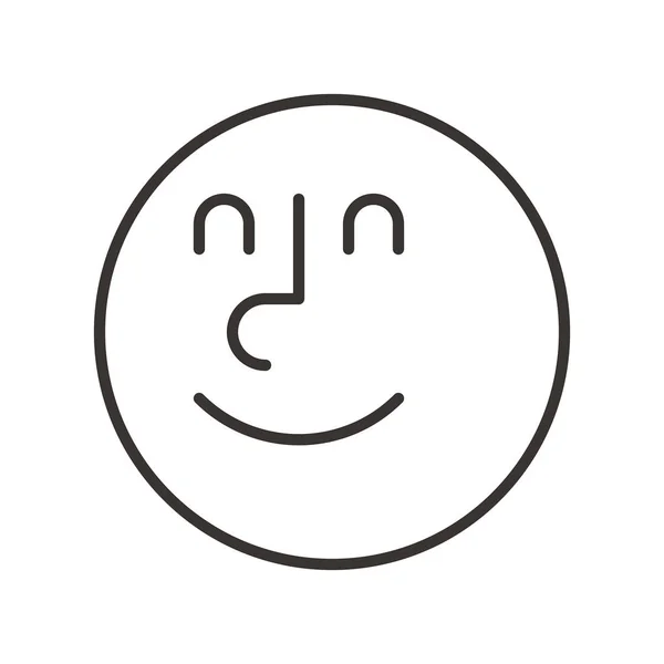 Linjär enkel emoji — Stock vektor