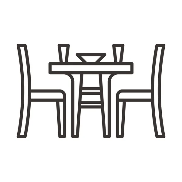 Table avec des chaises icône illustration — Image vectorielle