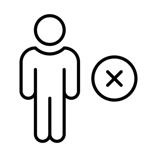Persona con icono de signo de error — Archivo Imágenes Vectoriales