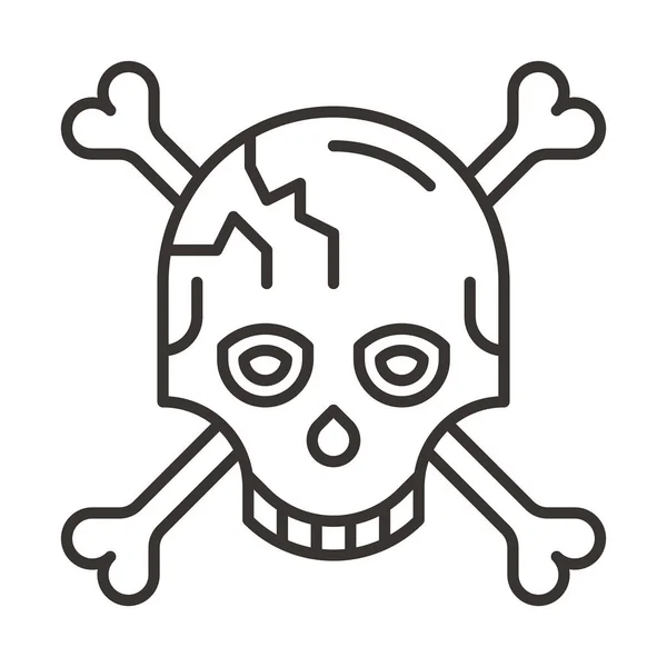 骷髅头和交叉的骨头图标 — 图库矢量图片