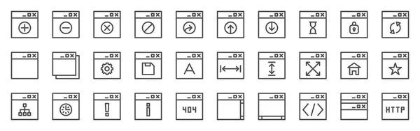 Symbole für Internetfenster — Stockvektor