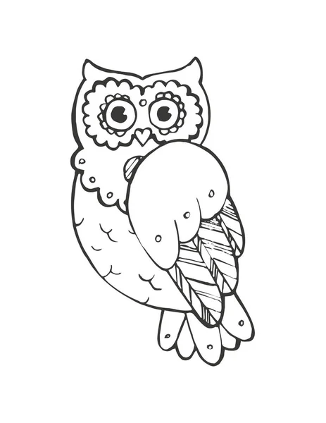 Mądra Sowa Kolorowanki Stylem Grafika Wektorowa Depositphotos