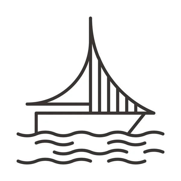 Sailboat simple Icon — Stock Vector