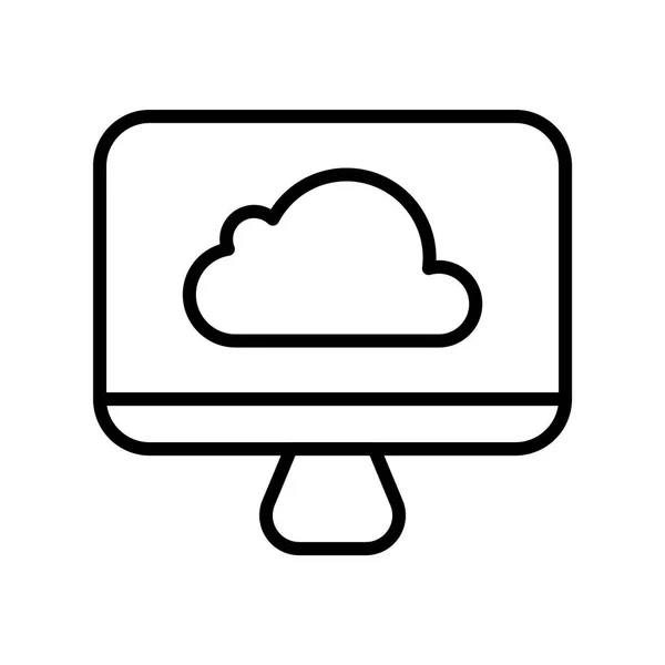 Icône cloud sur un moniteur — Image vectorielle