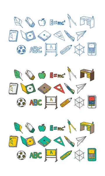 Ensemble d'icônes scolaires — Image vectorielle