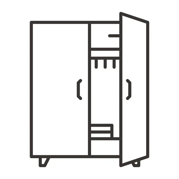 Kledingkast met spiegel-pictogram — Stockvector