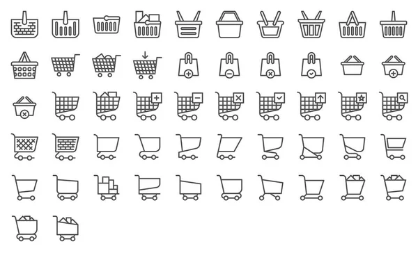 Супермаркет кошик іконки — стоковий вектор