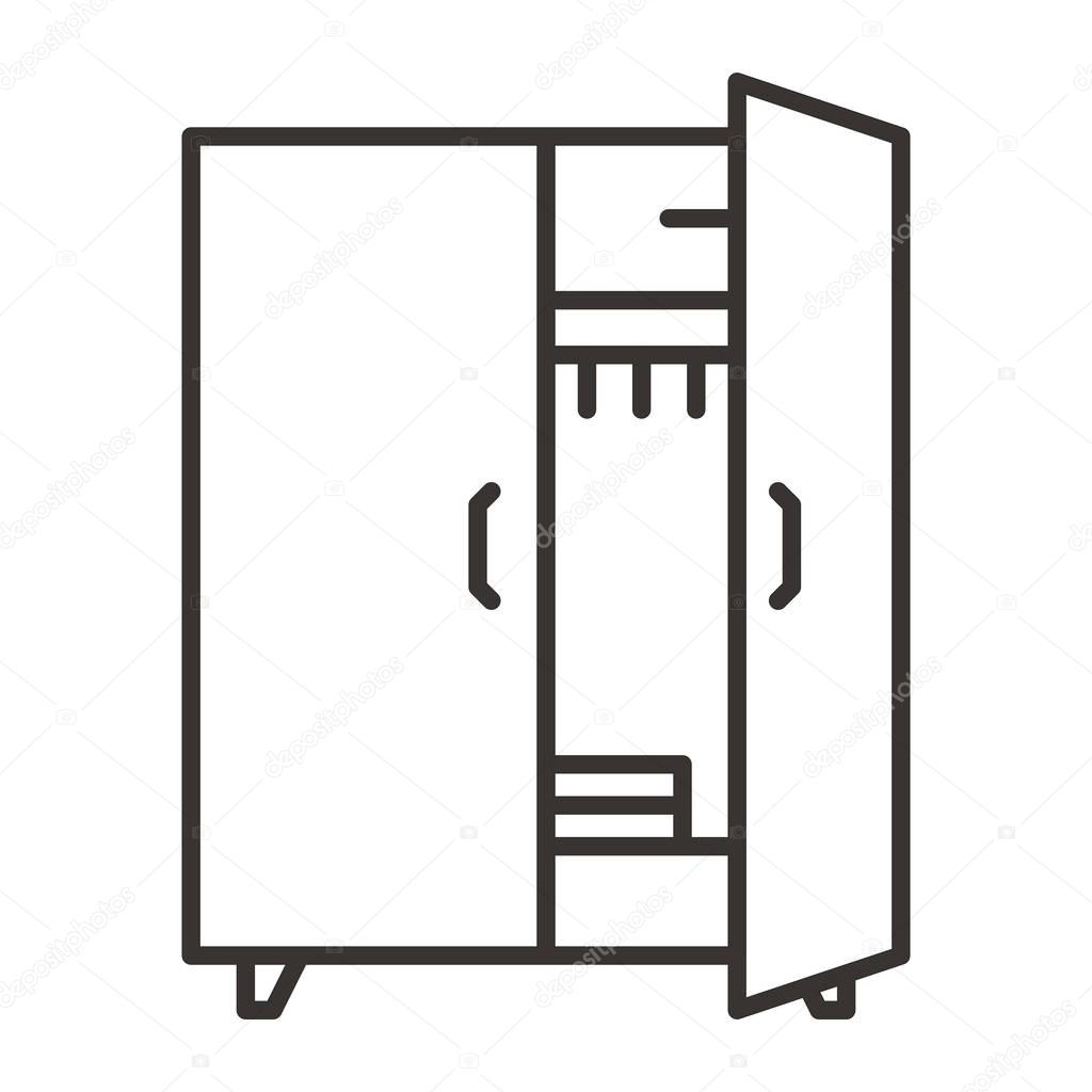 Wardrobe with Mirror Icon illustration