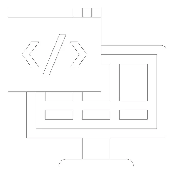 Icône de concept de codage — Image vectorielle