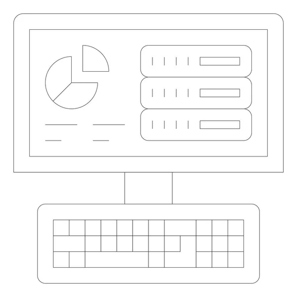 Computerpictogram server monitoring — Stockvector