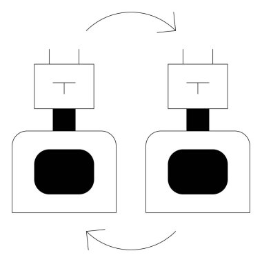 Robotlar veri değişimi simgesi