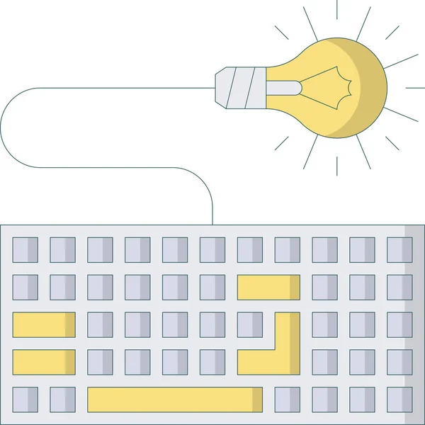 Glödlampa med tangentbord — Stock vektor