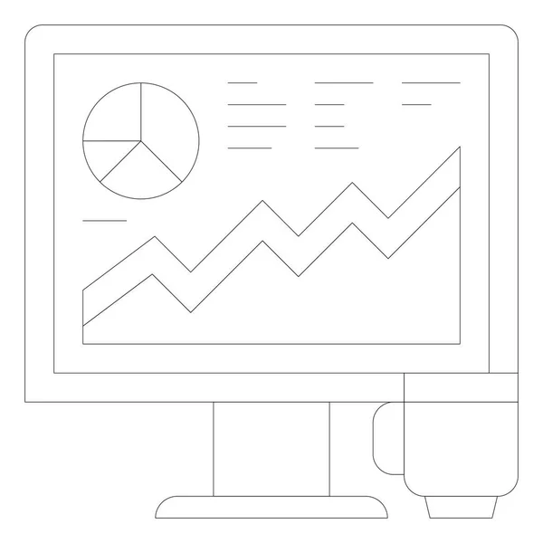 모니터에 관한 비즈니스 차트 — 스톡 벡터