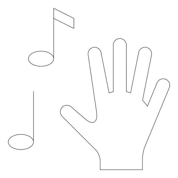 Hand mit Zettelsymbol — Stockvektor