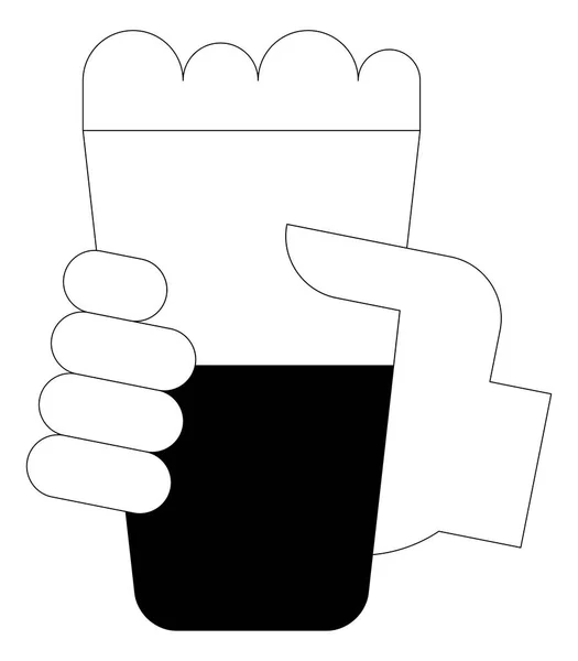 Diseño de la cerveza en icono de la mano — Vector de stock