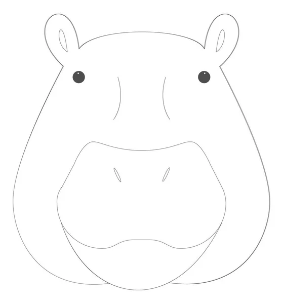 Icône muselière hippopotame — Image vectorielle