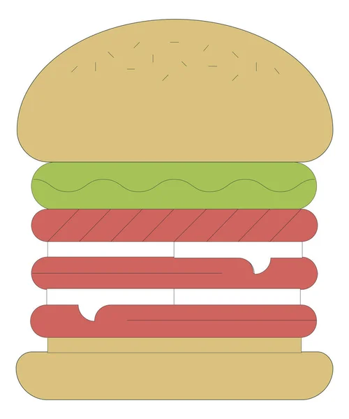 Comida rápida hamburguesa icono — Vector de stock