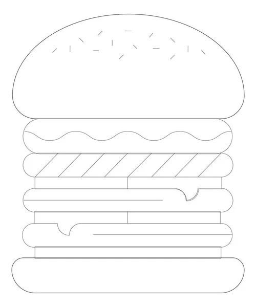 Ícone de hambúrguer de comida rápida — Vetor de Stock