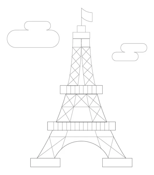 Icône tour eiffel — Image vectorielle