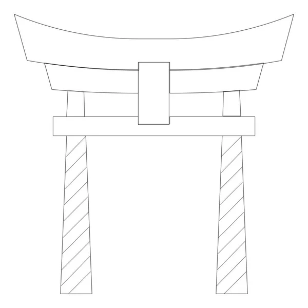 Torii icono de la puerta — Vector de stock