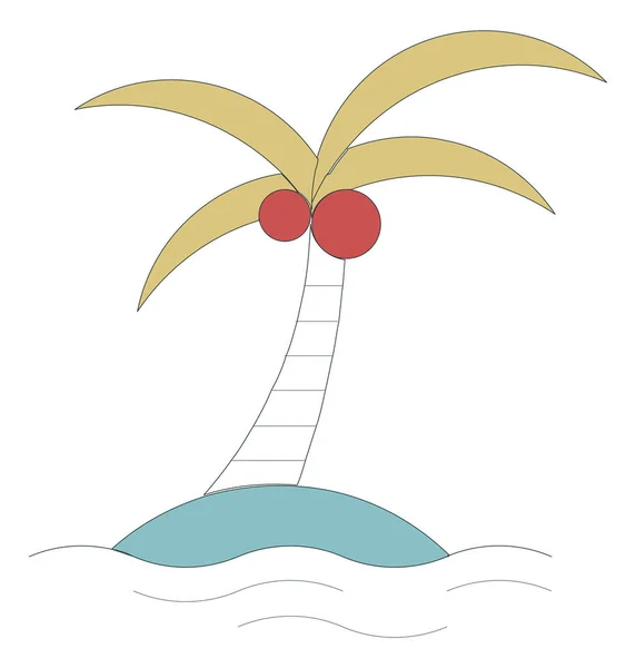Palmier aux noix de coco — Image vectorielle