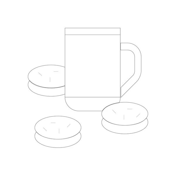 Taza con latte icono — Vector de stock