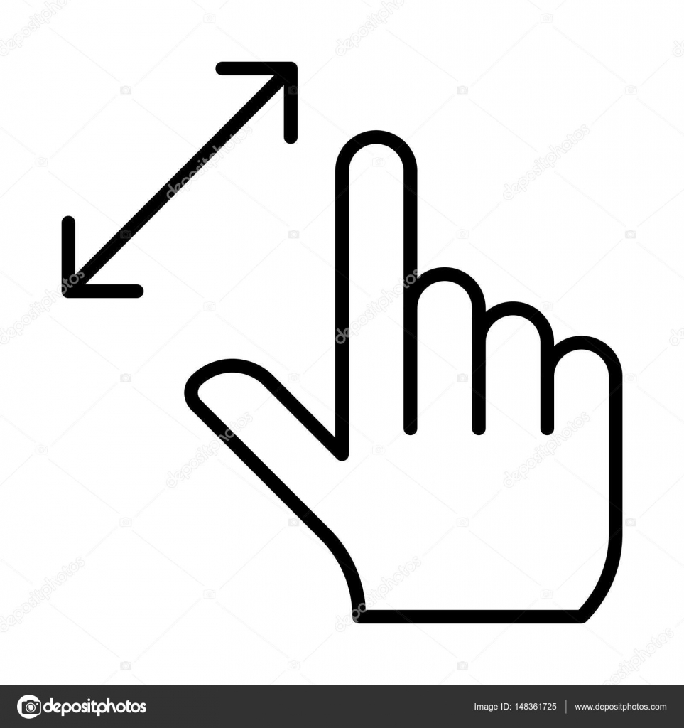 Hand pinch zoom in gesture icon — Stock Vector © everydaytemplate