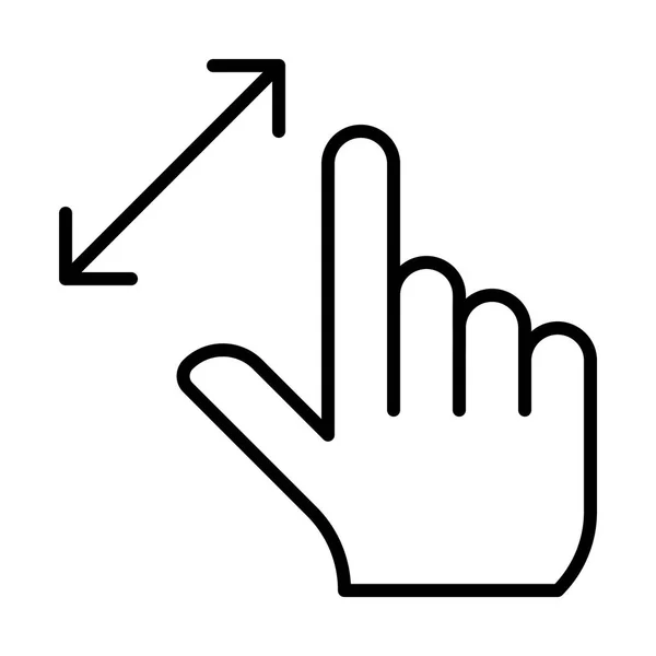 Tanda tangan pinch zoom dalam ikon gestur - Stok Vektor